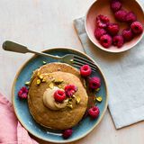 Whole Grain Pancakes With Raspberries-1