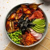 Sweet Miso Glazed Eggplant Poke Bowl-1