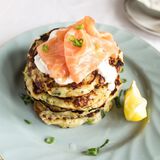 Zucchini & Herb Fritters With Smoked Salmon-1
