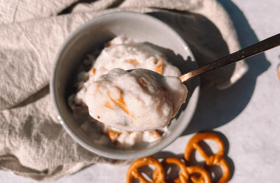 Salted Caramel Pretzel Protein Ice Cream