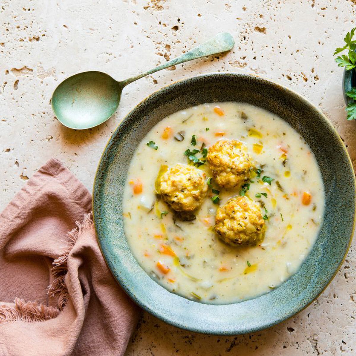Creamy Chicken Meatball Soup-1