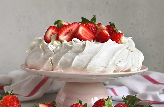 Homemade Pavlova With Fresh Strawberries