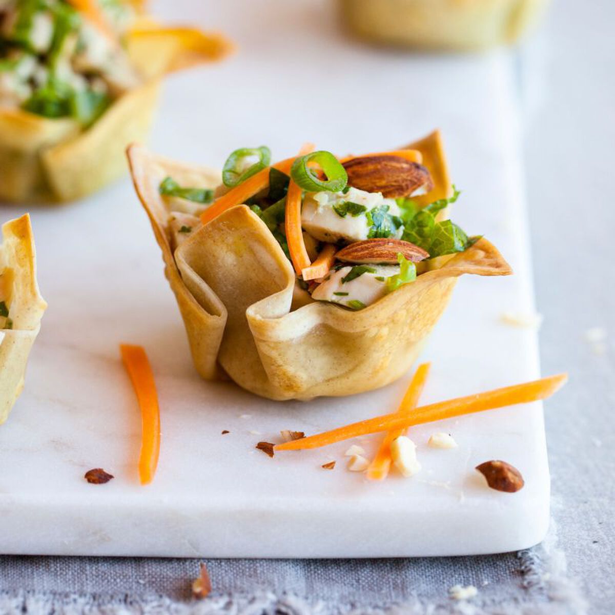 Crispy Wonton Chicken Salad Cups-1