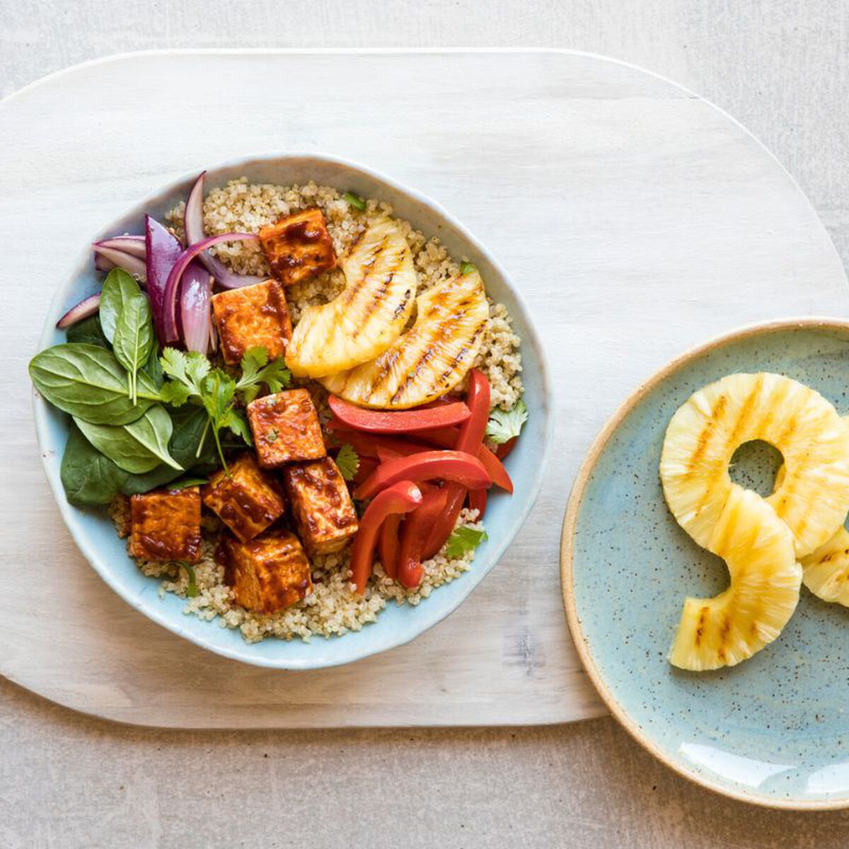 Grilled Pineapple & Marinated Tofu Salad With Quinoa-1