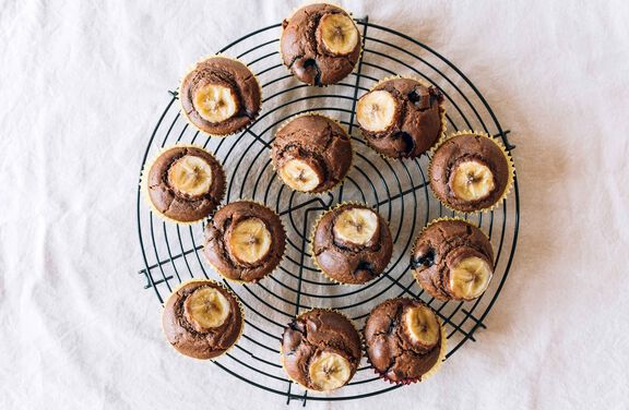Snack Size Banana & Blueberry Muffins