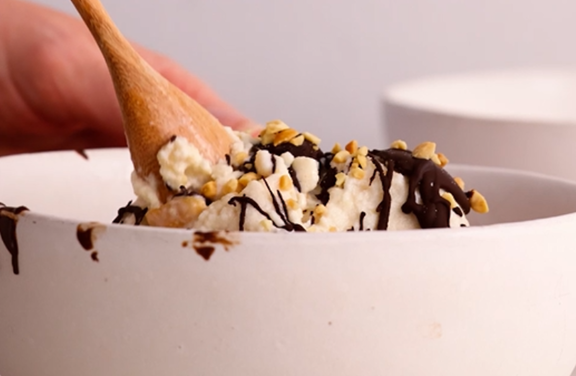 Easy Snickers Protein Ice Cream