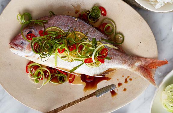 Steamed Asian Style Snapper