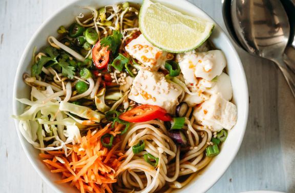 Zesty Soba Noodle Bowl With Tofu & Lime-Chilli Dressing