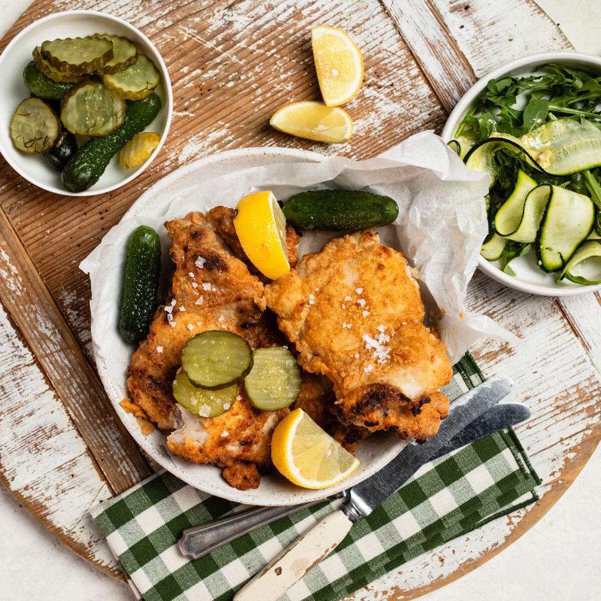 Air Fried Buttermilk Crispy Chicken With Zucchini Slaw-1