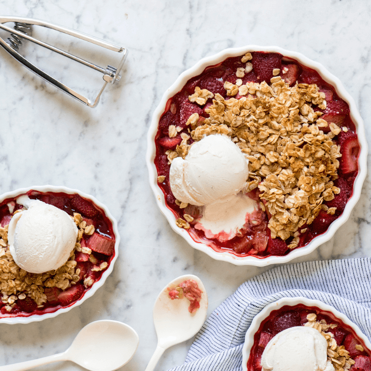 Individual Rhubarb & Strawberry Crumble-1