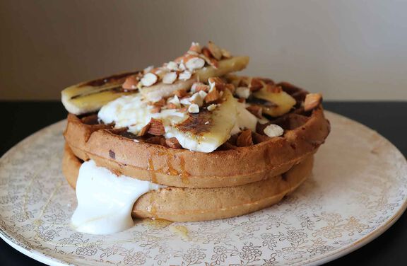 Vegan Banana Peanut Waffle