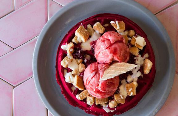 Red Velvet Cake Waffle