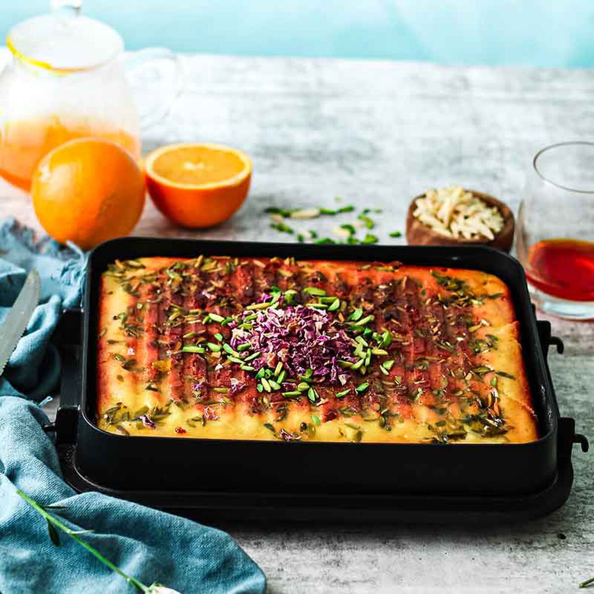 Baklava Cake With Orange And Saffron Syrup-1