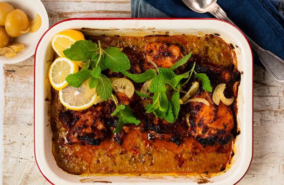 One Pan Baked Red Chicken Curry With Creamy Lentils