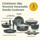 Cuisinart ClickSmart&trade; Ceramic Cookware Set with Detachable Handles 18pc, , small 10