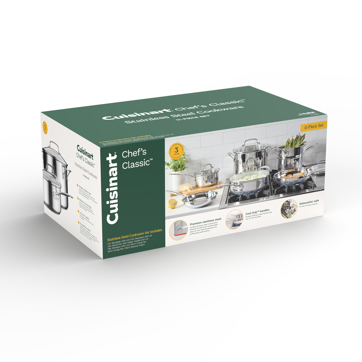 Cuisinart Chef's Classic&trade; Stainless Steel Cookware Set  11 Pc, , large 8
