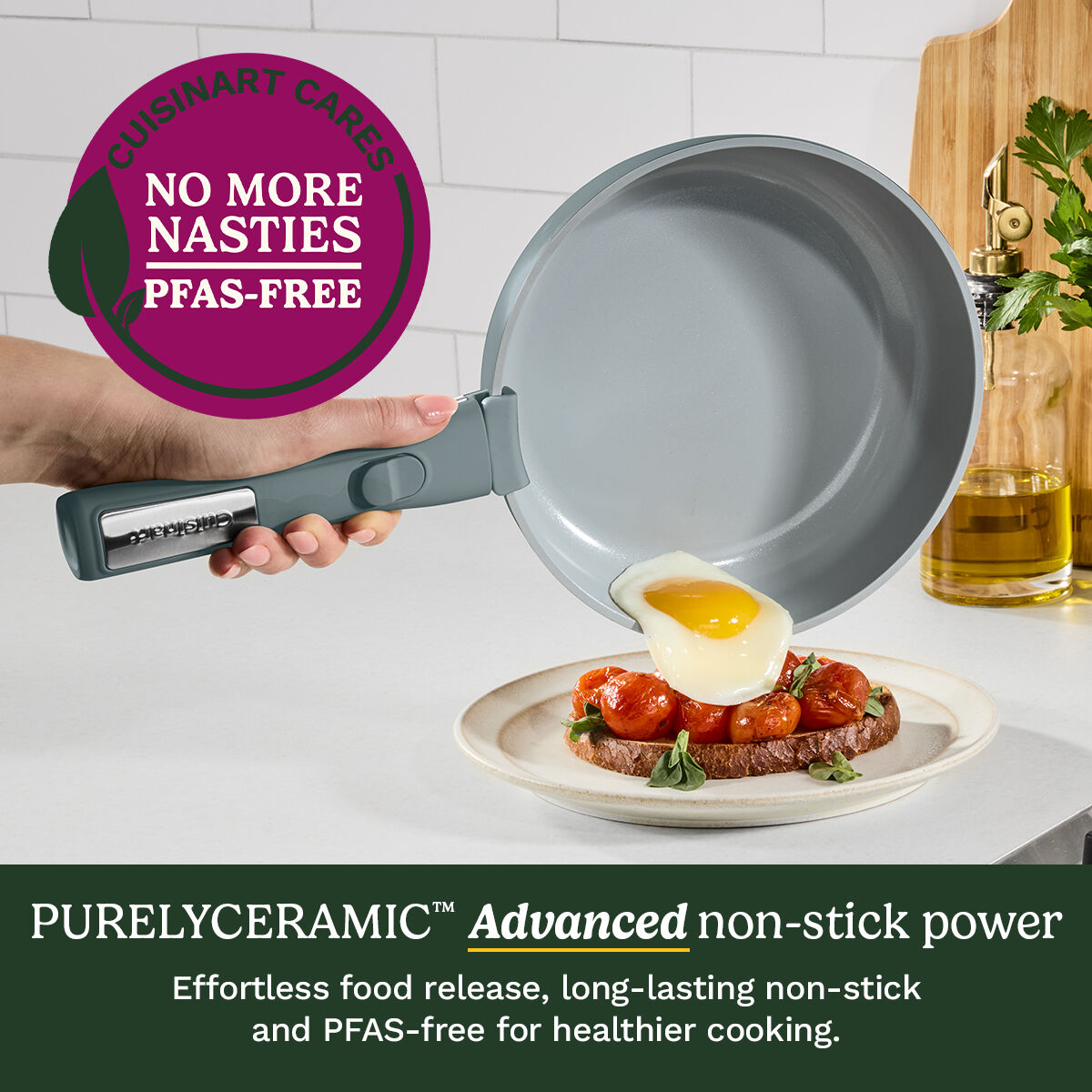 Cuisinart ClickSmart&trade; Ceramic Cookware Set with Detachable Handles 18pc, , large 6