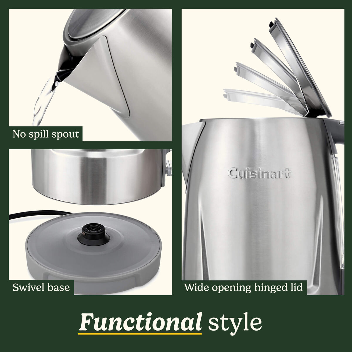 Cuisinart Core Collection 1.7L Brushed Stainless Steel Kettle, , large 6