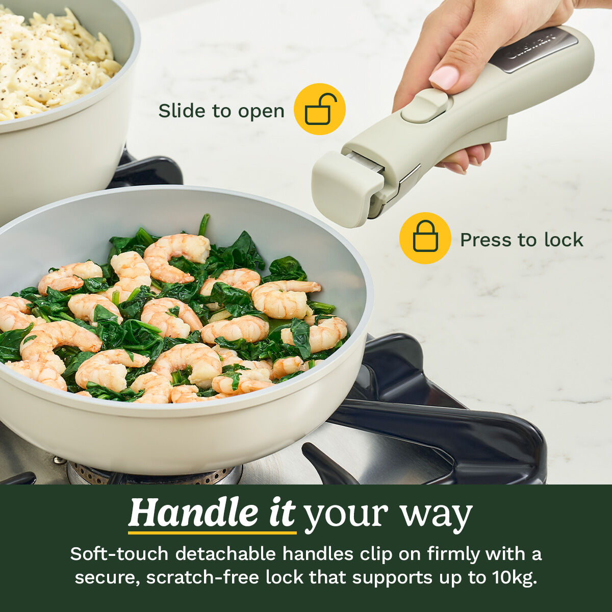 Cuisinart ClickSmart&trade; Ceramic Cookware Set with Detachable Handles 13pc, , large 6