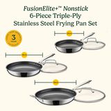 Cuisinart FusionElite+ Nonstick Triple-Ply Stainless Steel Frying Pan Set 6pc, , small 10