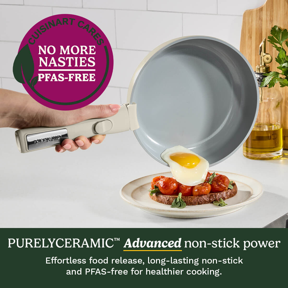 Cuisinart ClickSmart&trade; Ceramic Cookware Set with Detachable Handles 10pc, , large 4