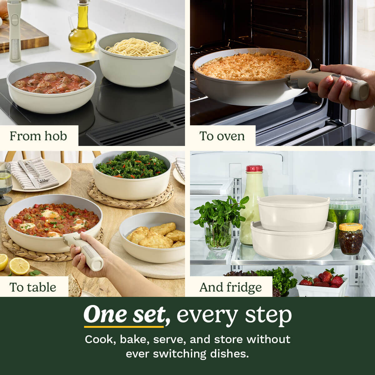 Cuisinart ClickSmart&trade; Ceramic Cookware Set with Detachable Handles 10pc, , large 5