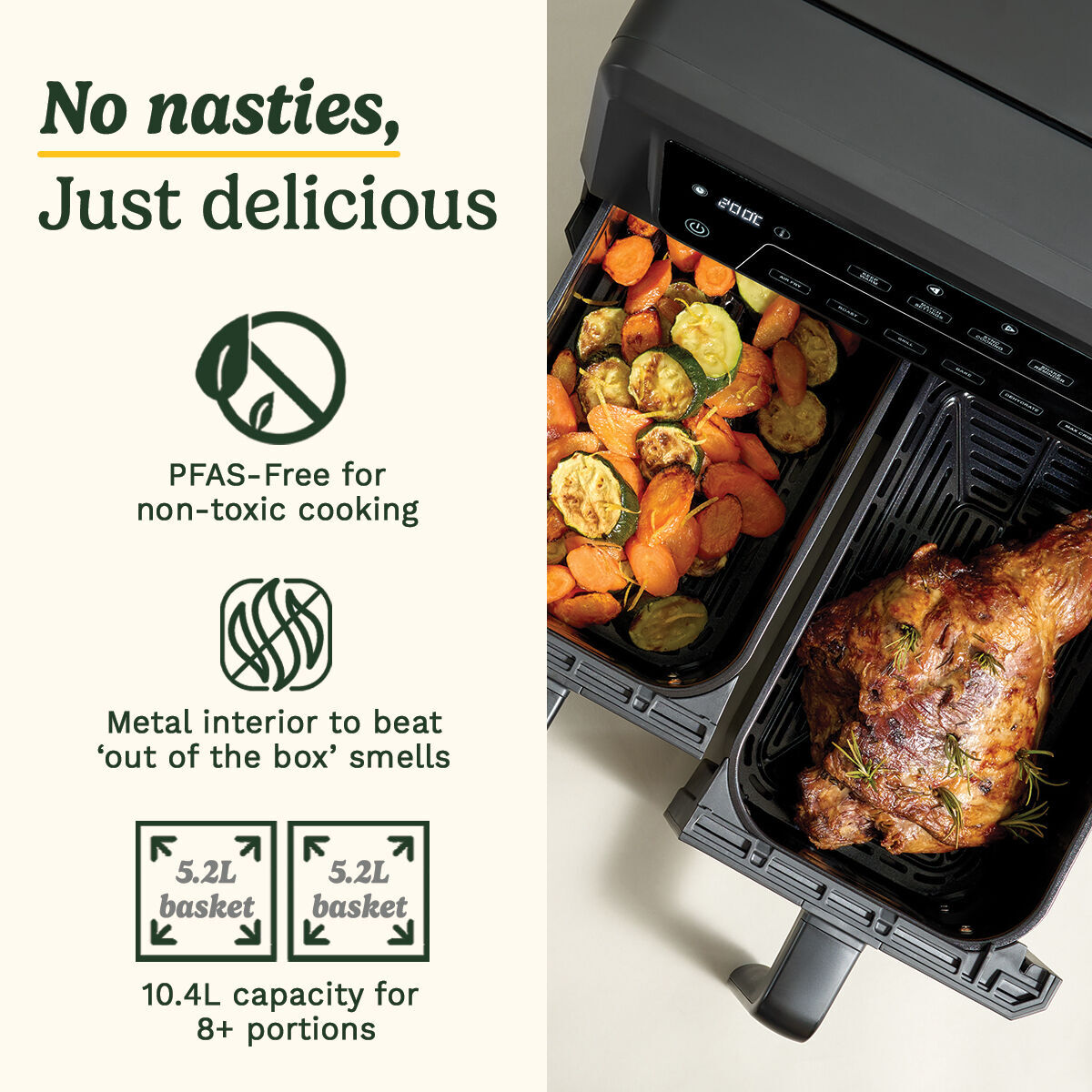 Cuisinart Air-Twin XXL 10.4L Dual Basket  Air Fryer, , large 2