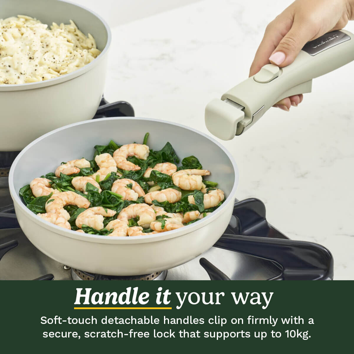 Cuisinart ClickSmart&trade; Ceramic Cookware Set with Detachable Handles 10pc, , large 6