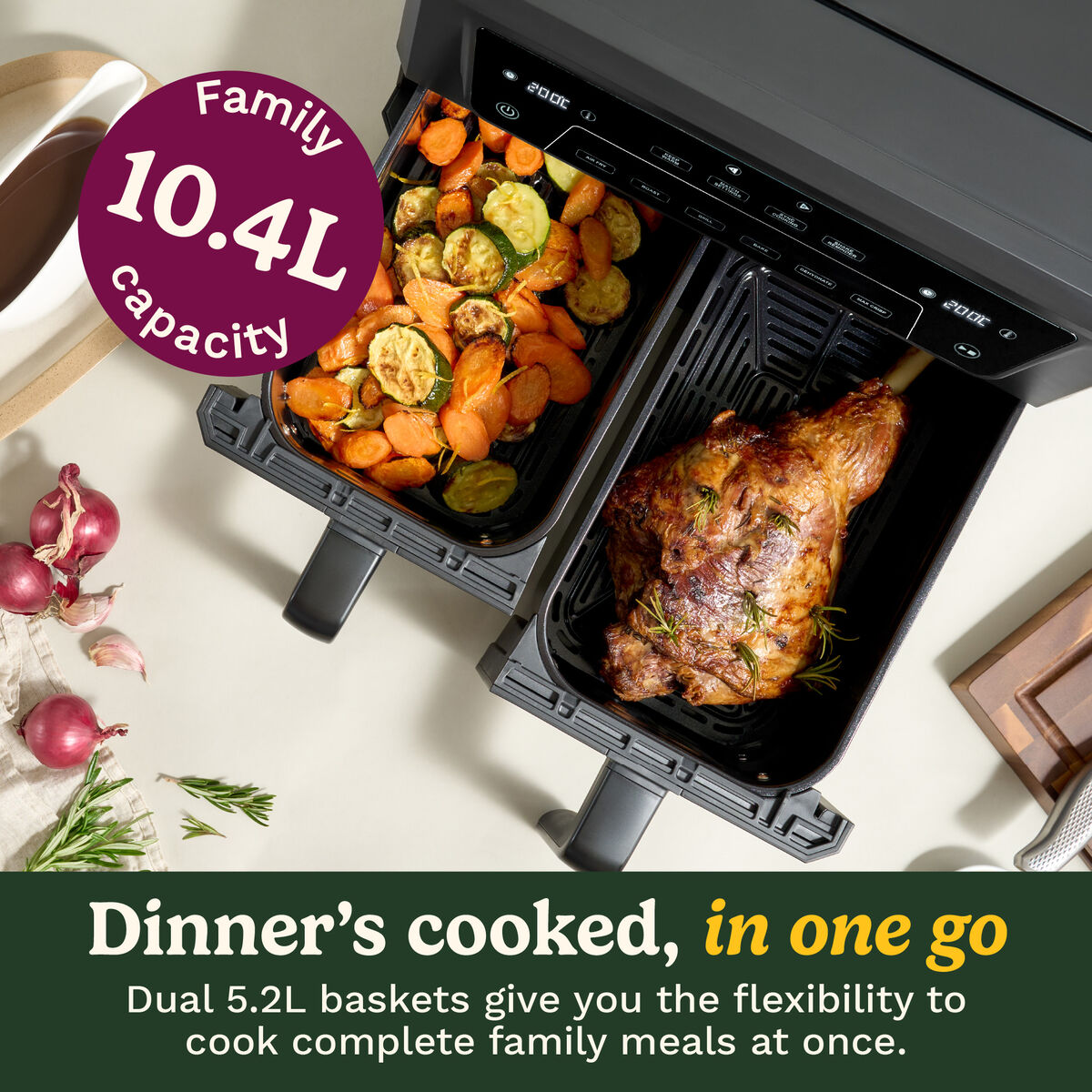 Cuisinart Air-View XXL 10.4L Dual Basket Air Fryer  Black, , large 2